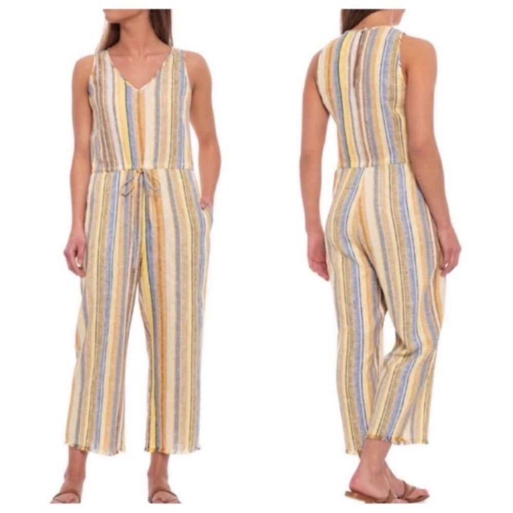 DREW from anthropology Striped Yellow and Blue Sleeveless jumper Sz XS
